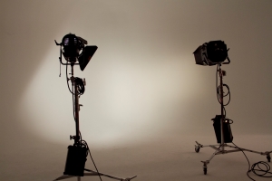 Two lights in a photo studio